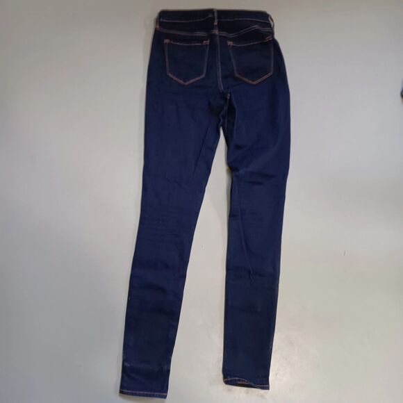 Old Navy Rockstar Skinny Jeans Women Size 4 Tall Dark Blue Denim Cotton Mid Rise - Picture 4 of 7